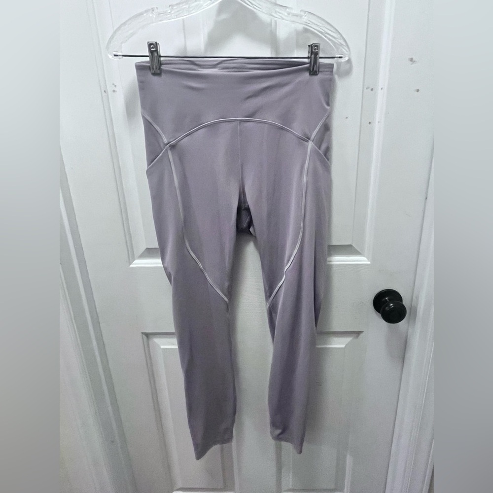 🍋 LIKE NEW Lululemon Power Thru High-Rise Tight 25" in Mauve Grey - Sz 8